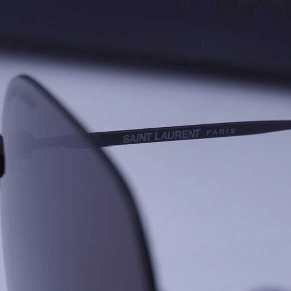 Saint Laurent SL410 WIRE 002 Square Sunglasses - Black - Picture 8 of 9